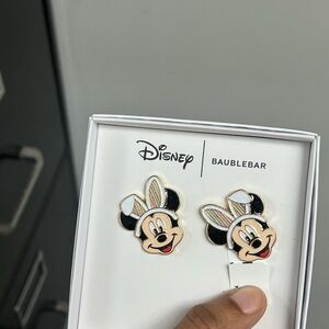 BaubleBar Minnie Mouse Earrings - Black and White